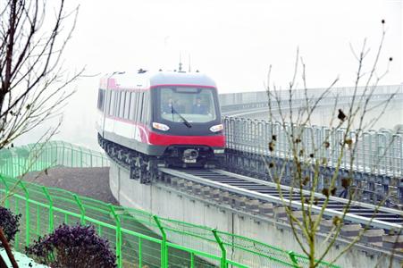 正在上線試運行中的長沙磁浮快線/新華社