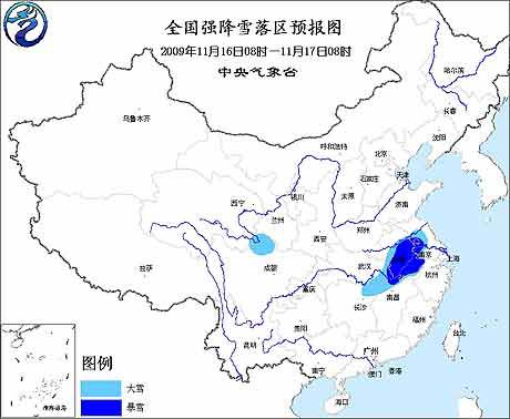 全國強(qiáng)降雪落區(qū)預(yù)報(bào)圖